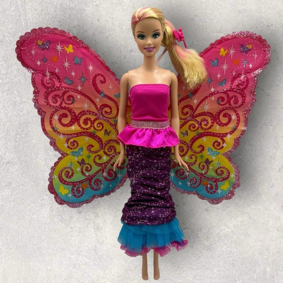 Mattel Barbie A Fairy Secret Doll 2 In 1 Original Outfit Removable Wings - Works - Picture 6 of 13